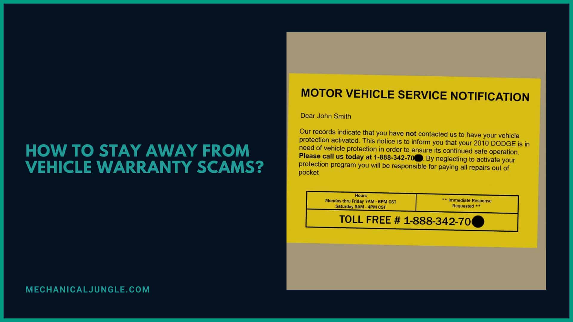How to Stay Away from Vehicle Warranty Scams?