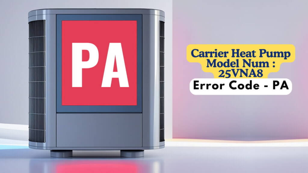 Carrier Heat Pump Model Num 25VNA8, Error Code - PA