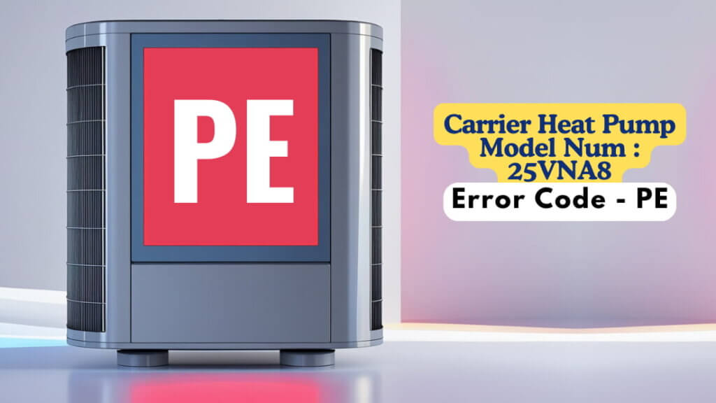 Carrier Heat Pump Model Num 25VNA8, Error Code - PE